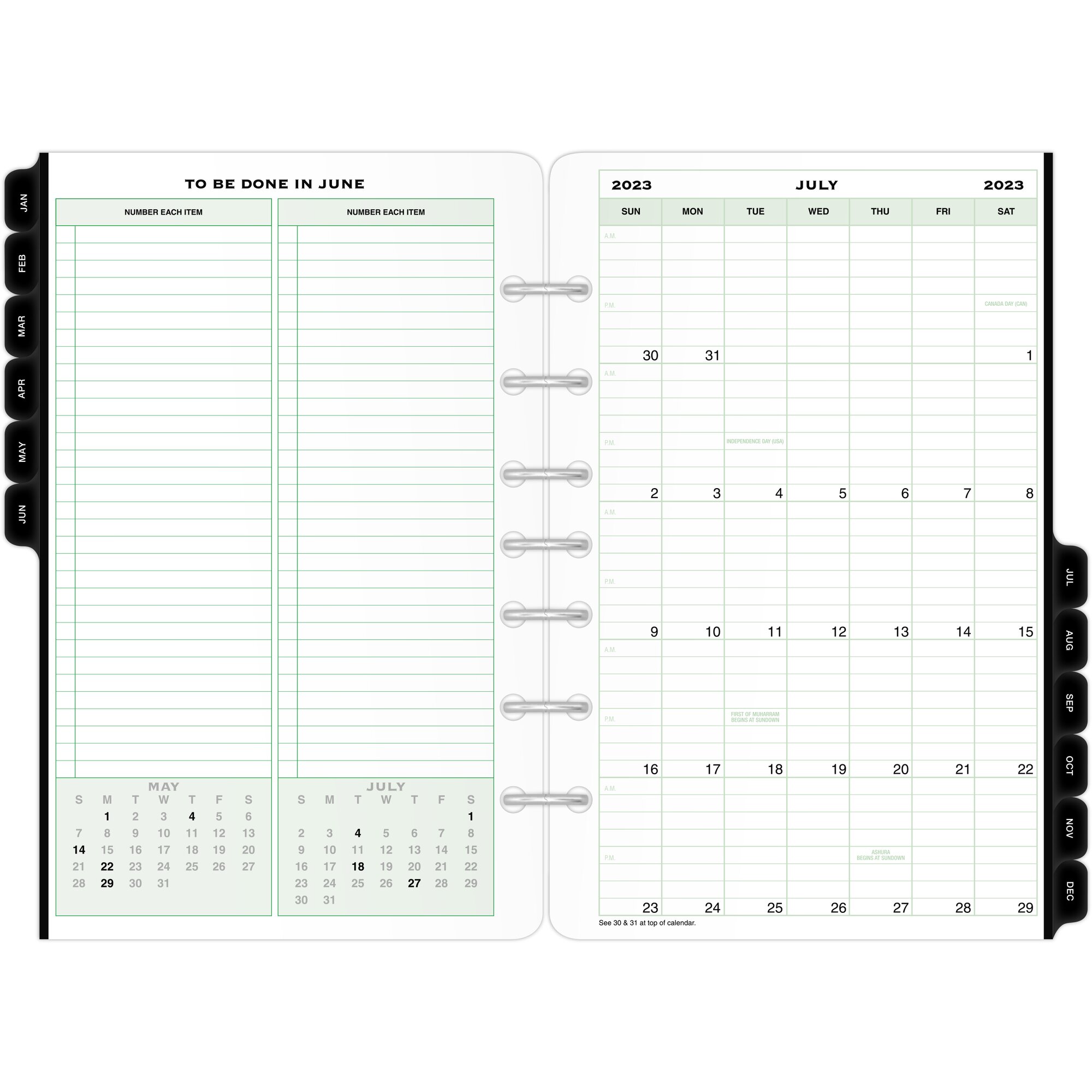 DAYTIMER JULY 2023 June 2024 One Page Per Day Planner Refill Loose