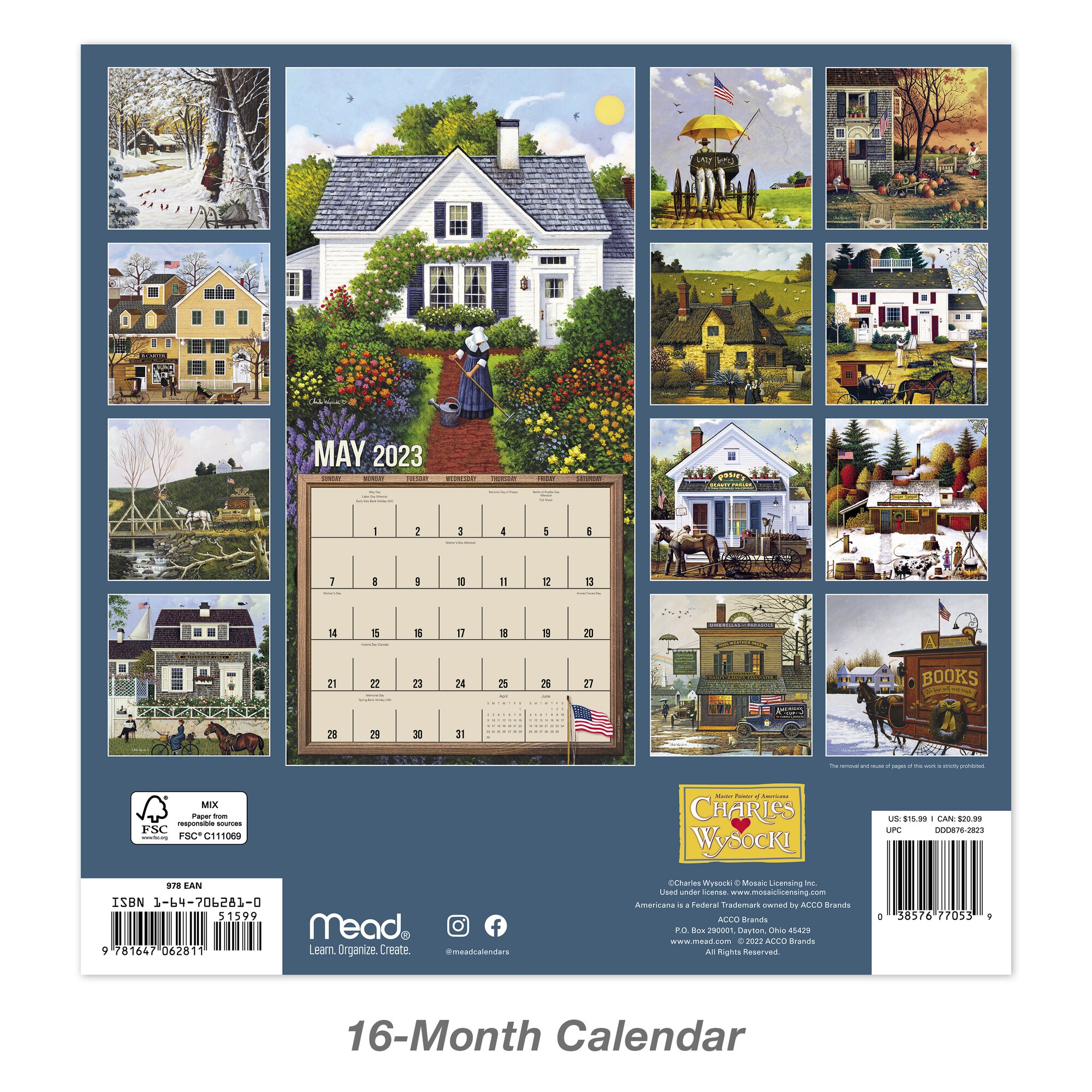 Charles Wysocki 2023 Monthly Wall Calendar 12 X 12 Wall Calendars EBay