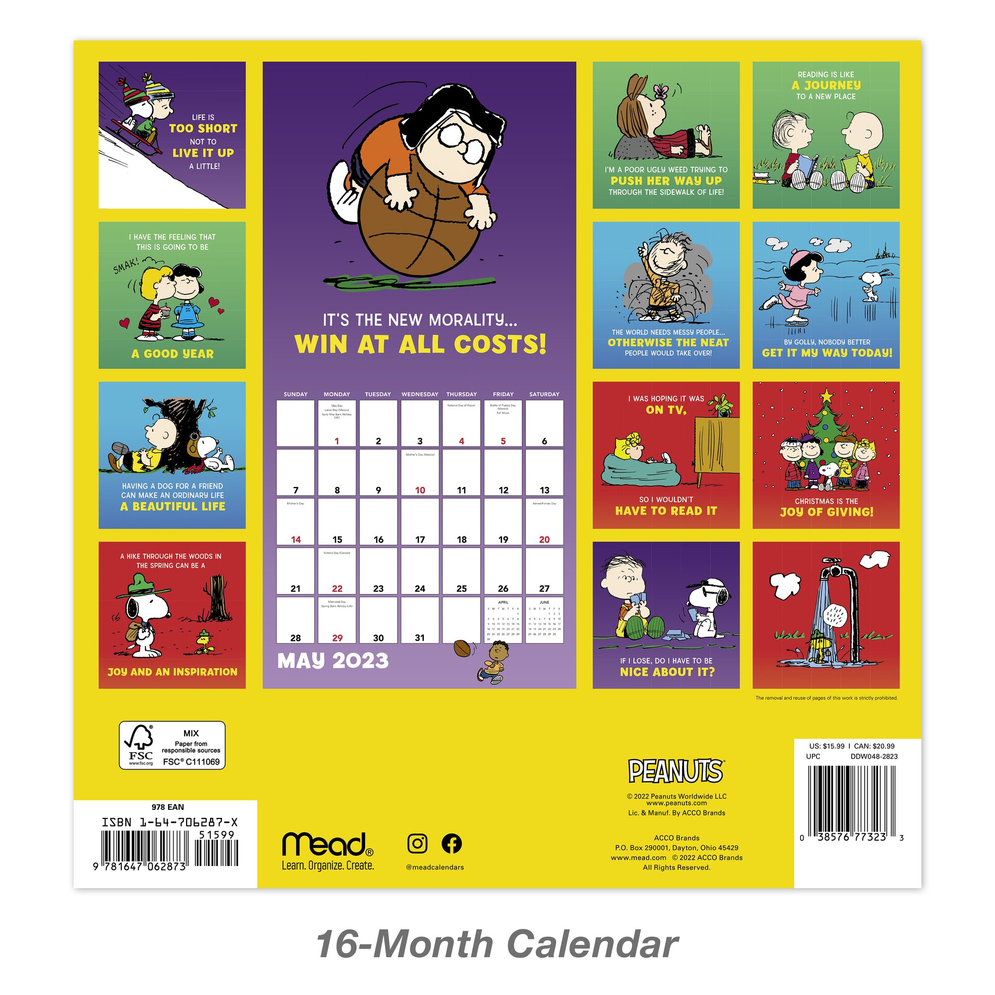 PEANUTS / 2023 Wall Calendar by Mead for sale online eBay