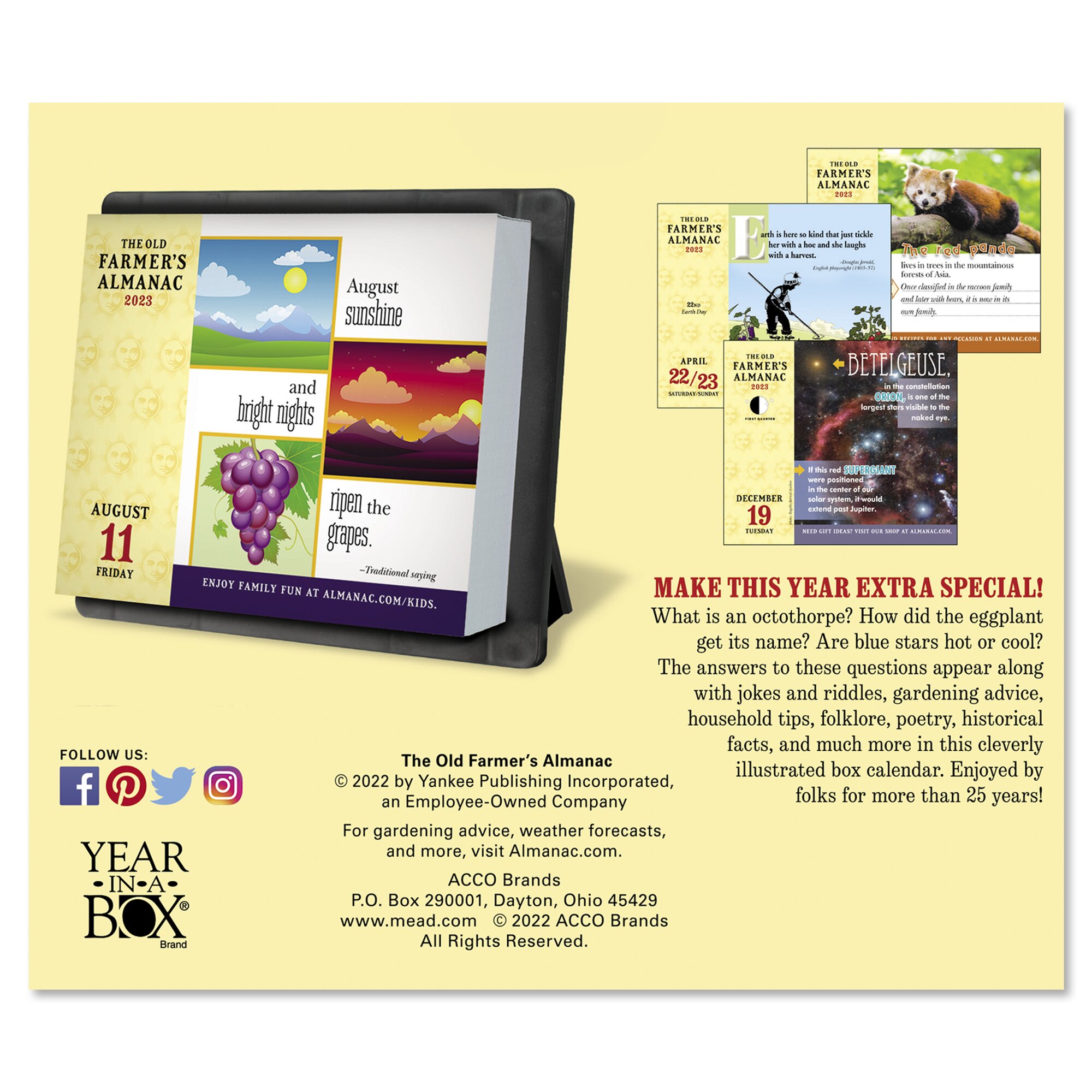 THE OLD FARMERS Almanac 2023 Year-In-A-Box Calendar - Wall Calendars