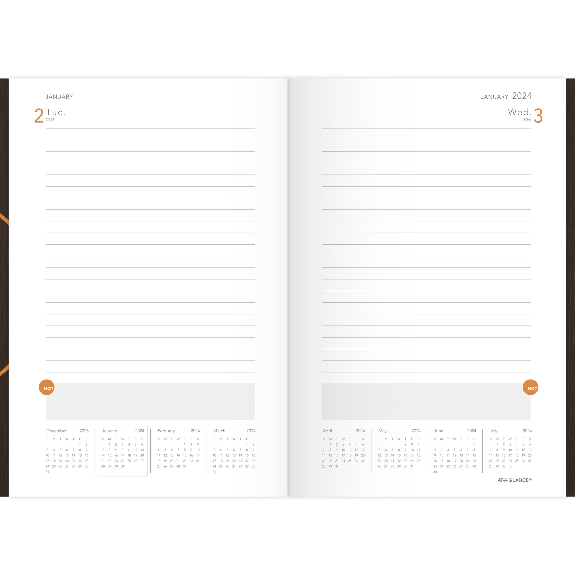 ATAGLANCE PLAN WRITE Remember 2024 Daily Planning Notebook Casebound