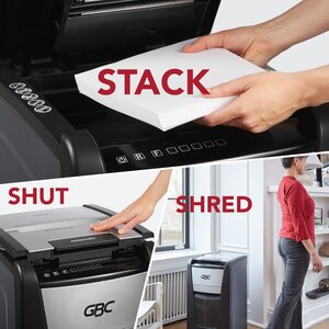 GBC AutoFeed+ Home Shredder, 60X, Micro-Cut, P-4, 60 Sheets