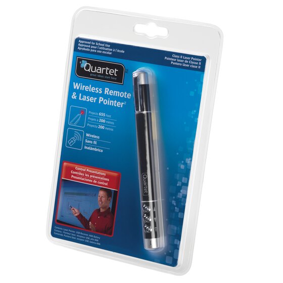 Quartet Wireless Remote and Laser Pointer, Class 2, Small Venue, Black