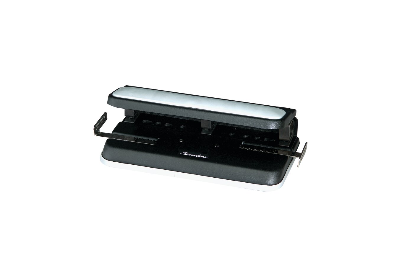 Swingline 32-Sheet Easy Touch Two-to-Three-Hole Punch, 9/32 Holes, Black/Gray