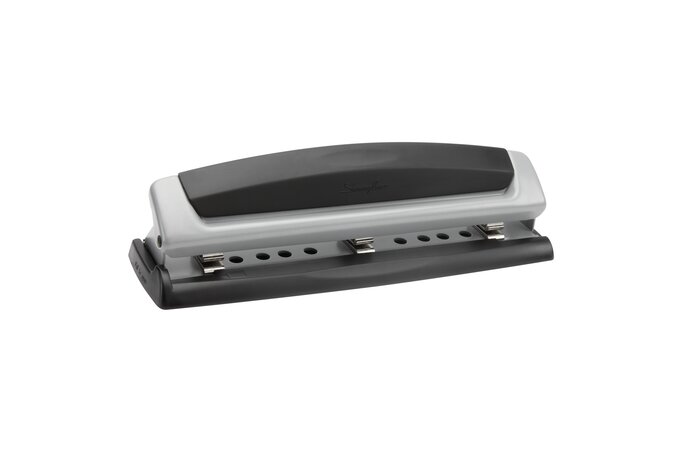 FIXED TWO HOLE PUNCH, 1/4 HOLES GRAY