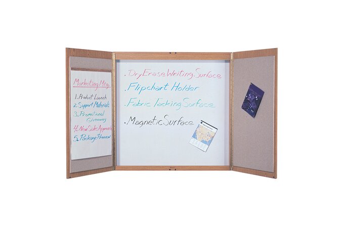 Laminate Conference Room Cabinet 4 X 4 Whiteboard Bulletin