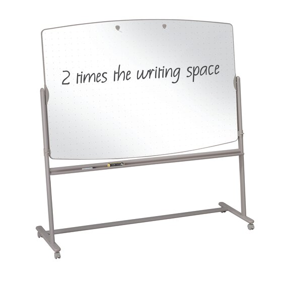 Large Reversible Total Erase Mobile Easel, Whiteboard, 6' x 4', Neutral