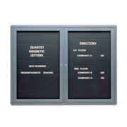 Quartet Radius Design Changeable Letter Directory, 4' x 3', 2 Door, Graphite Frame