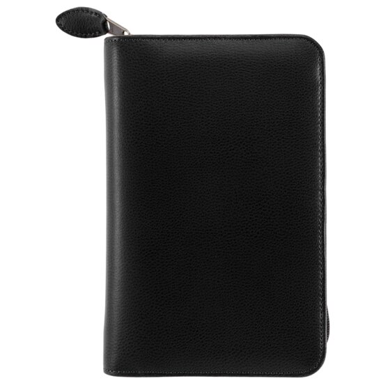 Day-Timer Undated Armorhide Leather 1" Zippered Planner Cover, 6 Ring, Black, Portable Size, 3 3/4" x 6 3/4"