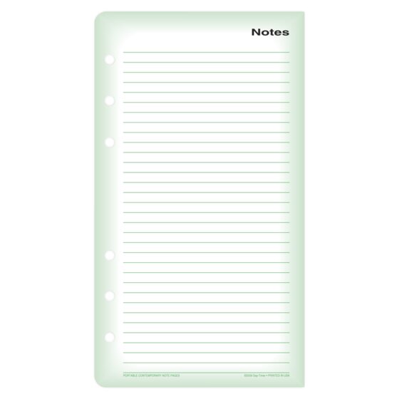 Day-Timer Undated Lined Note Pad, Green, Portable Size, 3 3/4" x 6 3/4", 2 Pack