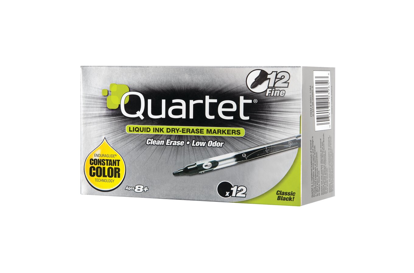 Quartet EnduraGlide 5001-20M Chisel Tip Dry Erase Marker Set, Assorted,  Pack of 12