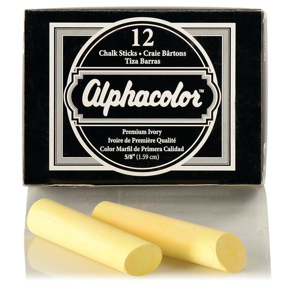 White 314005 3/8 Inch Diameter Quartet Alpha Non-Toxic Low Dust Chalk 12 Sticks per Pack 