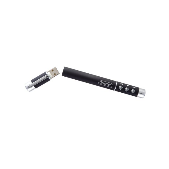 Quartet Wireless Remote and Laser Pointer, Class 2, Small Venue, Black