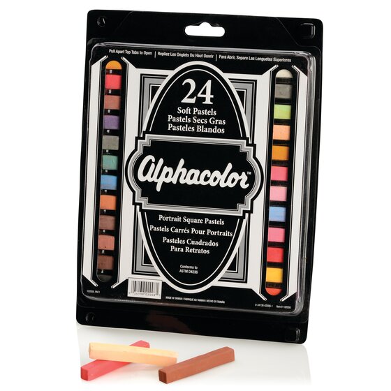 Alphacolor Soft Square Pastels, Portrait Assortment, 24 Colors, 24