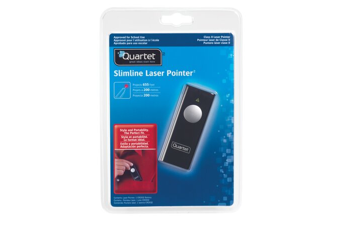 Quartet Slimline Laser Pointer, Class 2, Small Venue, Black, Laser  Pointers