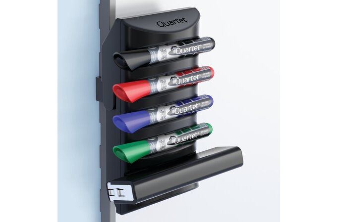 Quartet Prestige 2 Connects Marker Caddy, 4 EnduraGlide Dry-Erase Markers,  1 Eraser, Markers & Accessories