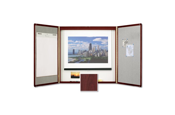 Premium Conference Room Cabinet 4 X 4 Whiteboard Interior With