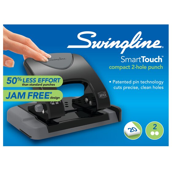 Swingline® SmartTouch™ 2-Hole Punch, Low Force, 20 Sheets | Swingline