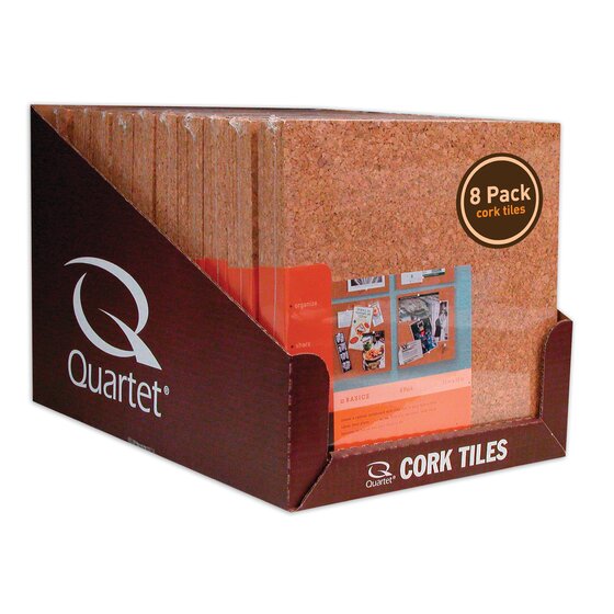 Quartet Cork Tiles Natural Cork Board Wall Bulletin Boards 12 x 12 8 Pack Corkboard 108 