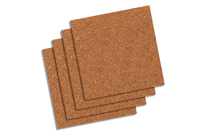 Universal UNV43403 12 Square Dark Brown Cork Tile Panel - 4/Pack