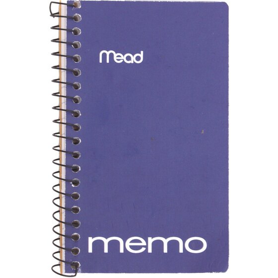 3 x 5 Assorted Punched College Ruled Memo Book 60 Sheets Wirebound 