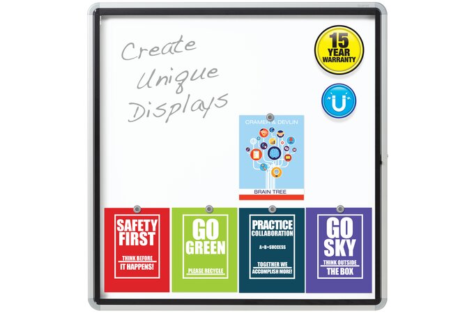 Quartet Enclosed Magnetic Whiteboard For Outdoor Use 38 X 39