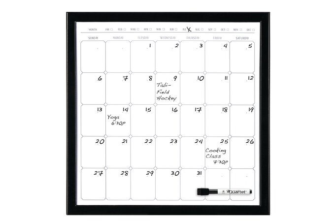 Quartet Home Organization Magnetic Monthly Dry Erase Calendars 