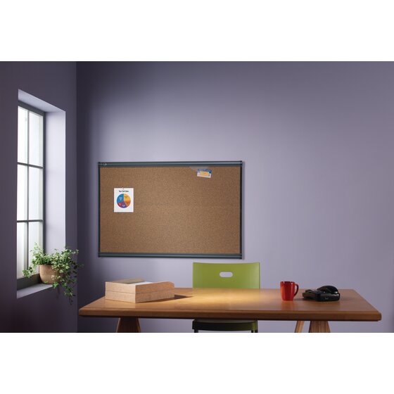 Quartet® Prestige® Colored Cork Bulletin Boards, Graphite Finish Frame Cork Boards Quartet
