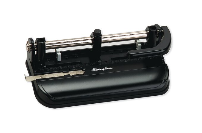 Swingline 2 Hole Punch, Comfort Handle Two Hole Puncher, 28 Sheet Punch  Capacity, 50% Easier, Black (74050) 