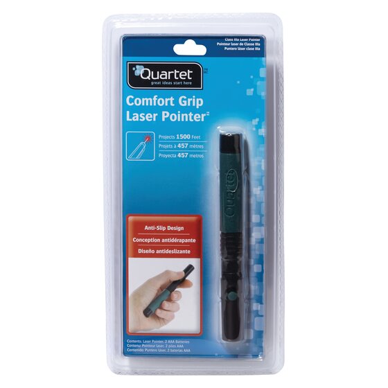 Quartet 3-in-1 Laser Pointer with Stylus and LED Light Class 2 Projects 984 ft Silver