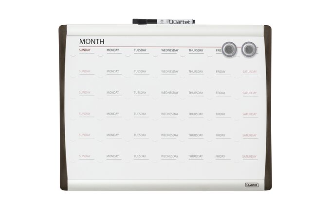 Quartet Magnetic Dry Erase Calendar Board 11 X 14 1 Month Design Black Silver Frame Calendar Planning Boards Quartet