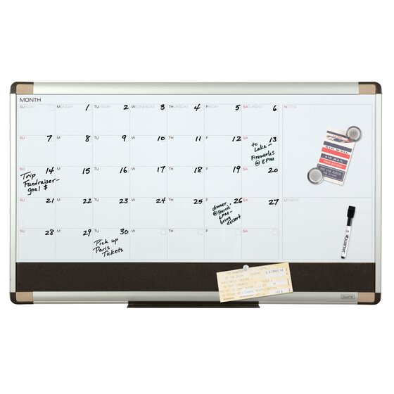 Quartet Combination Calendar Board, 18" x 30", DryErase 1