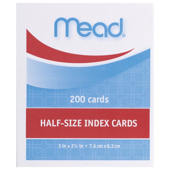 half index card size in cm