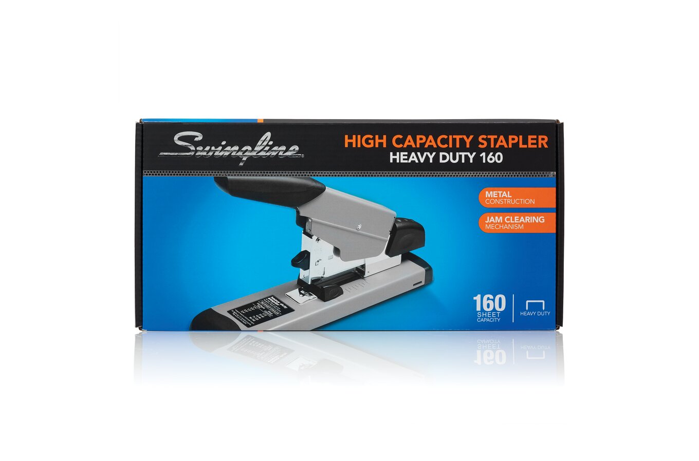 Deluxe Heavy-Duty Stapler, 160-Sheet Capacity, Platinum