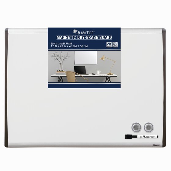Magnetic MWDW1723M-BK 17 x 23 Inches Quartet Dry Erase Board Black Frame 