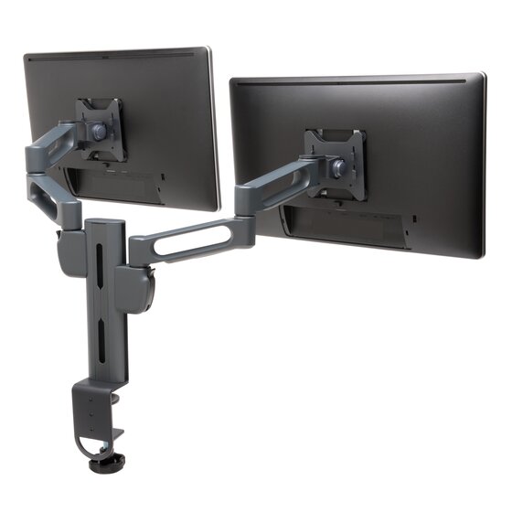 giro y giro del televisor Bramley Power Dual Monitor Pantalla Brazo de montaje en escritorio Soporte VESA para pantalla doble de 13 a 30 o funciones de inclinación monitor dual
