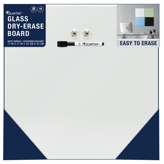 17"x 17" Whiteboard / White Board Magnetic Quartet Glass Dry Erase Board ...