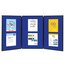 Quartet Show-It! 3-Panel Display System, 72" x 36", Double-sided, Blue/Gray thumbnail images 2 of 2