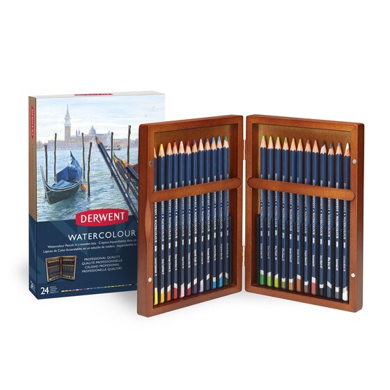 Watercolour Pencils 24 Wooden Box