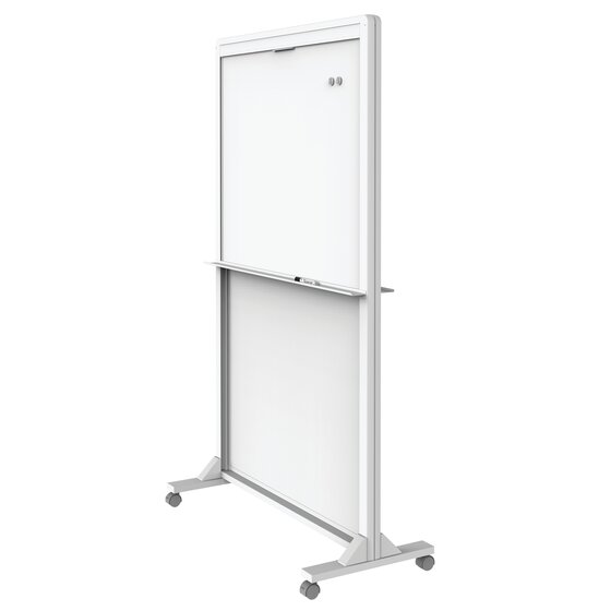 Quartet Motion Dual-Track Mobile Magnetic Dry-Erase Easel, 40