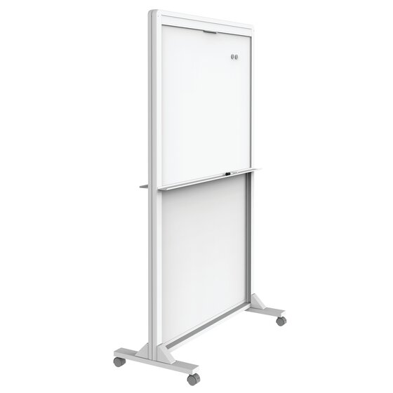 Quartet Motion Dual-Track Mobile Magnetic Dry-Erase Easel, 40