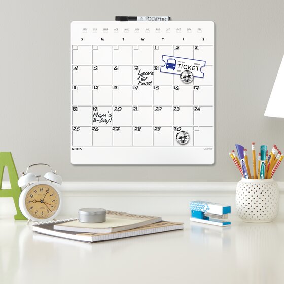 Quartet Magnetic Dry-Erase Calendar Board, 14