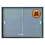 Quartet Enclosed Fabric Bulletin Board, 4' x 3', Sliding Door, Graphite Frame thumbnail images 1 of 3