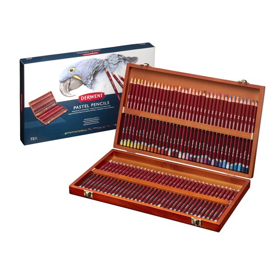 Derwent Pastel 72 Pencils Wooden Box