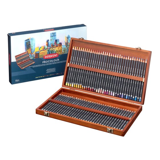 Caja de madera con 72 lápices de colores Procolour Derwent