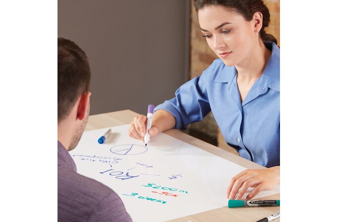 Quartet Anywhere Dry-Erase Sheets - 480 (40 ft) Length - Paper - White -  Easy Tear, Wipeable - 1 Each