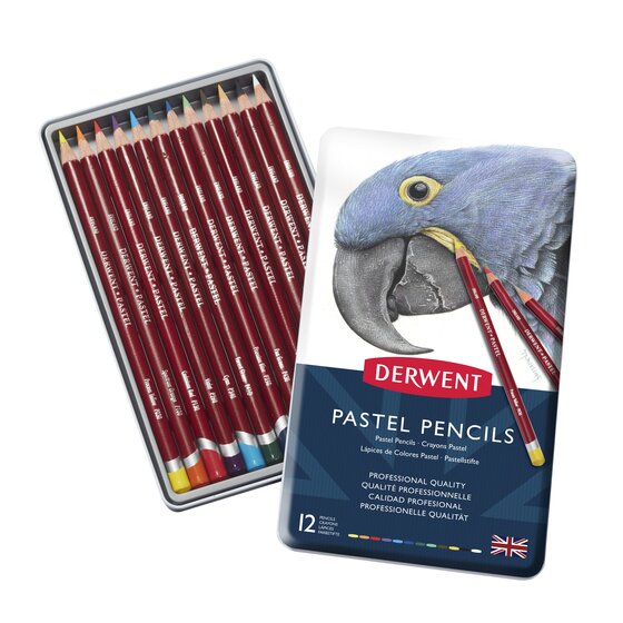 Artist's Pencils, Colouring Pencils, Derwent UK, Pastel Pencils 12 Tin