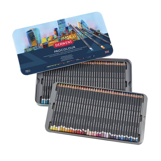 Caja metálica con 72 lápices de colores Procolour de Dewent