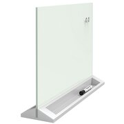 Quartet® Glass Magnetic Desktop Dry-Erase Panel, White, 17" x 23"