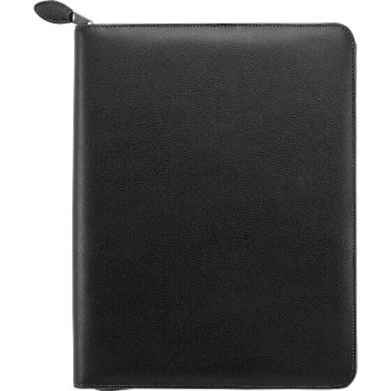 Day-Timer Armorhide Leather Zippered Planner Cover Black, Notebook Size ...